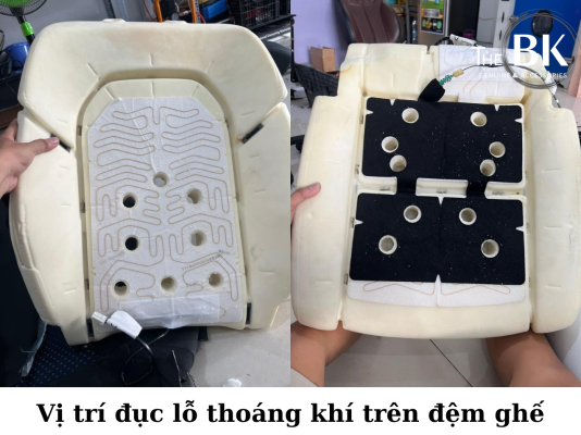 Đục lỗ thoáng khí ghế Vinfast VF8