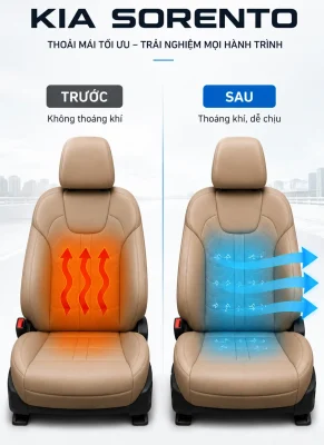 Quạt làm mát ghế Kia Sorento trước và sau nâng cấp nền sáng